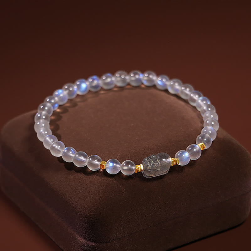 Moonstone Love & Calm Healing Bracelet 925 Silver Gold Plated