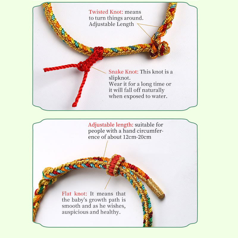 925 Sterling Silver Spiritual Bracelet with Colorful Rope | Luck & Protection