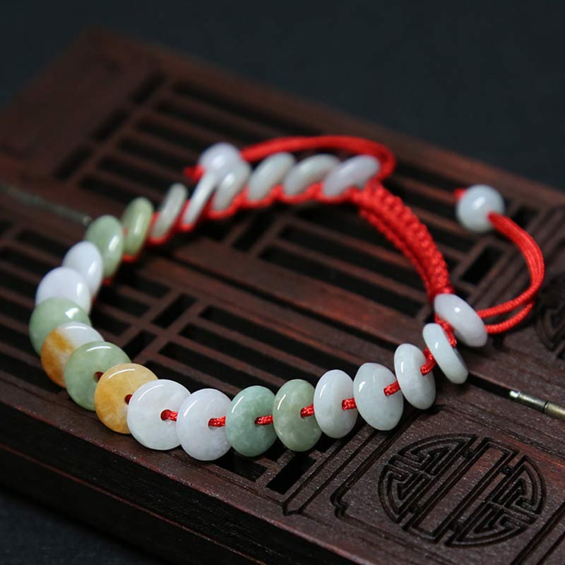 Adjustable Jade Red String Lucky Bracelet 14-20cm