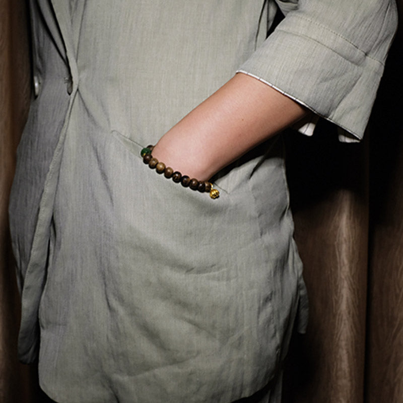 8mm Brunei Agarwood Lotus Peace & Strength Bracelet