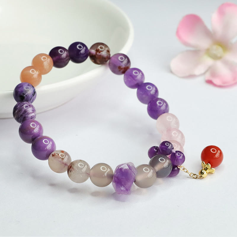 Amethyst Inner Peace Healing Bracelet 7-8mm Beads
