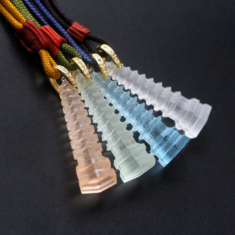 Liuli Ancient Pagoda Spiritual Necklace for Wisdom