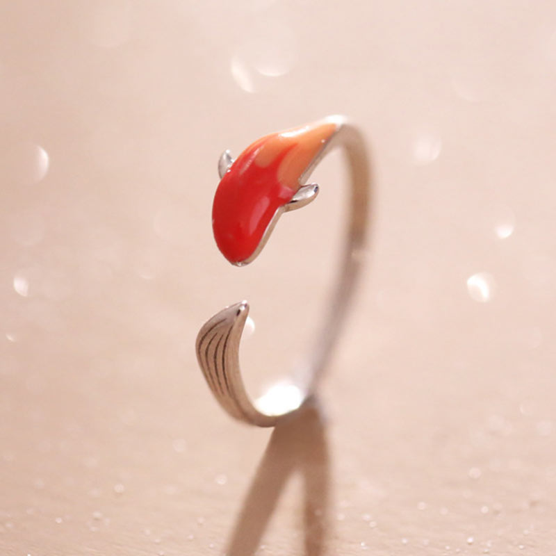 Adjustable Copper Koi Fish Ring | Balance & Luck Jewelry