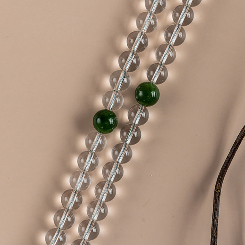 108 Beads White Crystal Jade Gemstone Mala Bracelet for Meditation