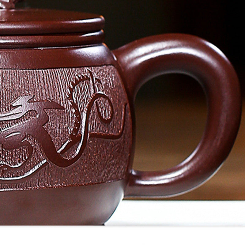 Yixing Handmade Brown Dragon Purple Clay Kung Fu Teapot 240ml