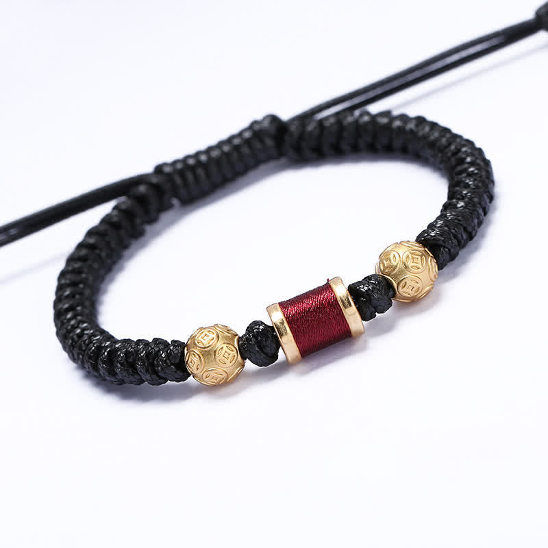 999 Sterling Silver Copper Coin Balance Bracelet for Spiritual Protection