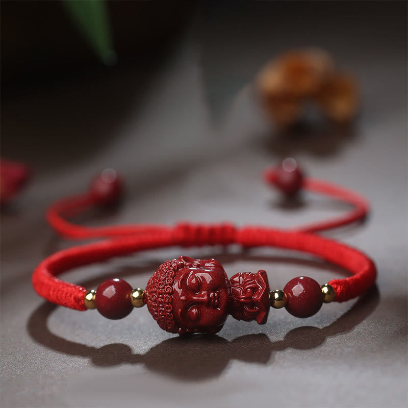 Chinese Zodiac Cinnabar Amulet Blessing String Bracelet