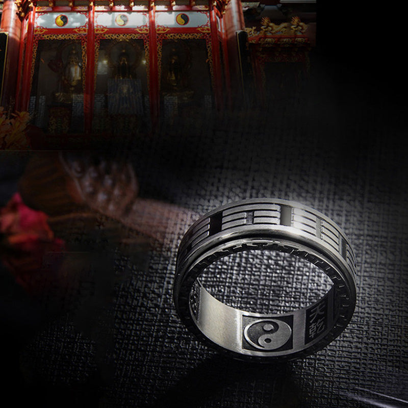 Titanium Steel Yin Yang Rotatable Balance Ring