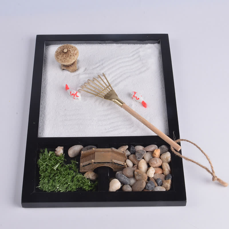 Koi Fish Zen Garden Decoration | Small Bridge for Calm