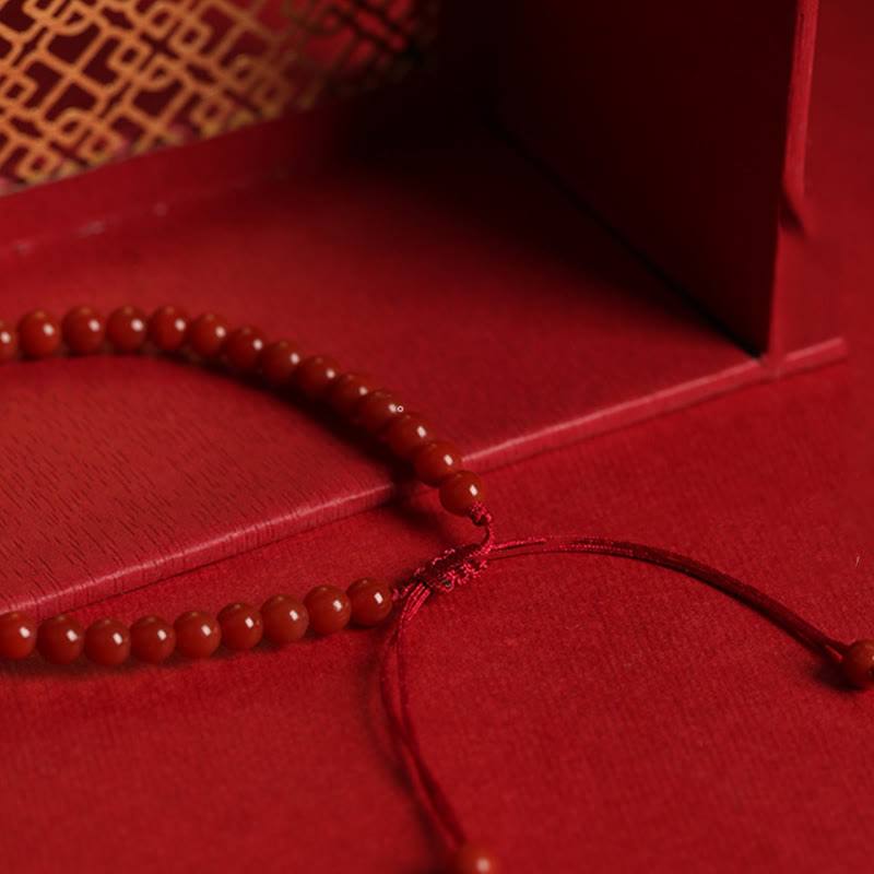 Red Agate Hetian Jade Peace Buckle Confidence Bracelet