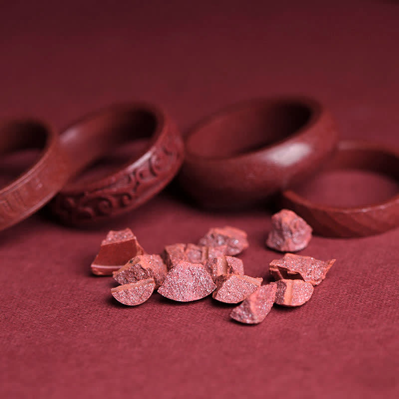 Unisex Cinnabar Om Mani Padme Hum Blessing Ring 17-22mm