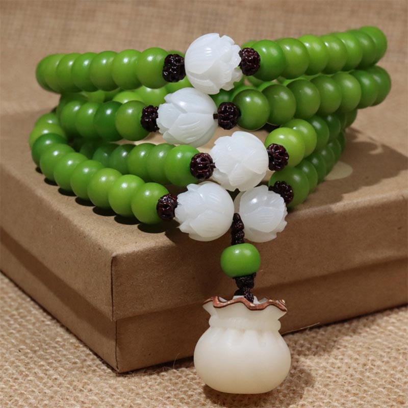 7mm Bodhi Seed 108 Beads Mala Wisdom Bracelet