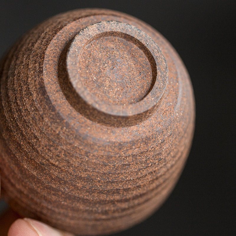 Handcrafted Retro Brown Ceramic Zen Teacup for Mindful Tea Rituals