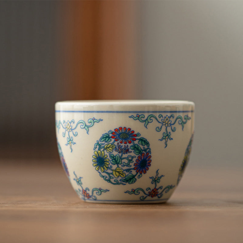 60ml Koi Fish Arowana Ceramic Teacup for Zen Decor