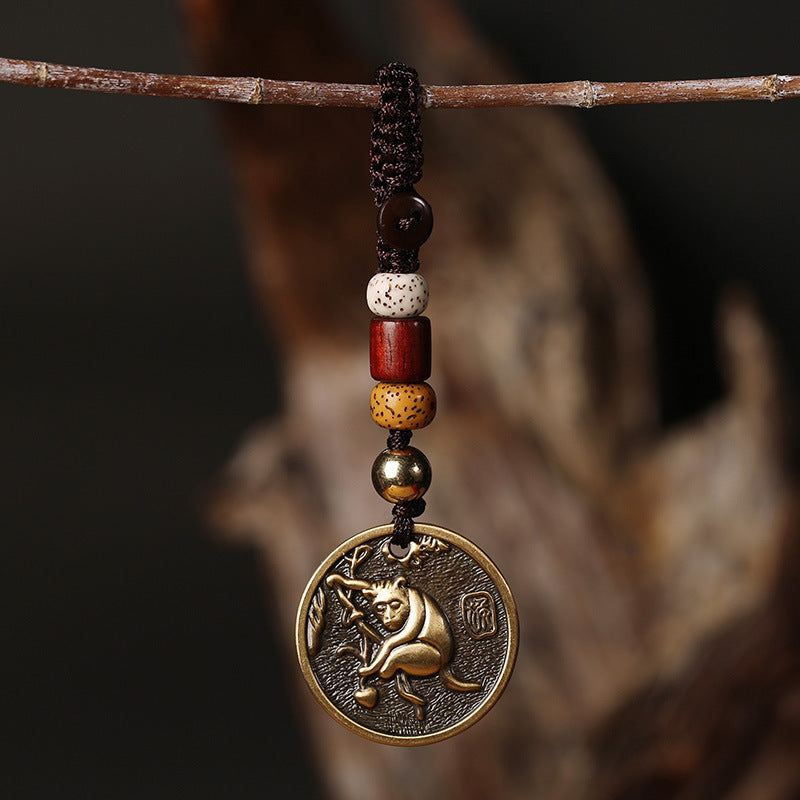 Copper Chinese Zodiac Keychain for Luck & Balance