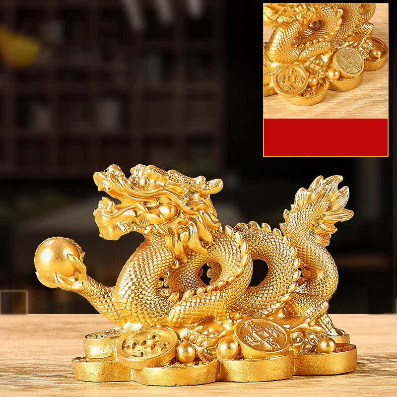 Feng Shui Dragon Copper Coin Decoration | Wealth & Luck