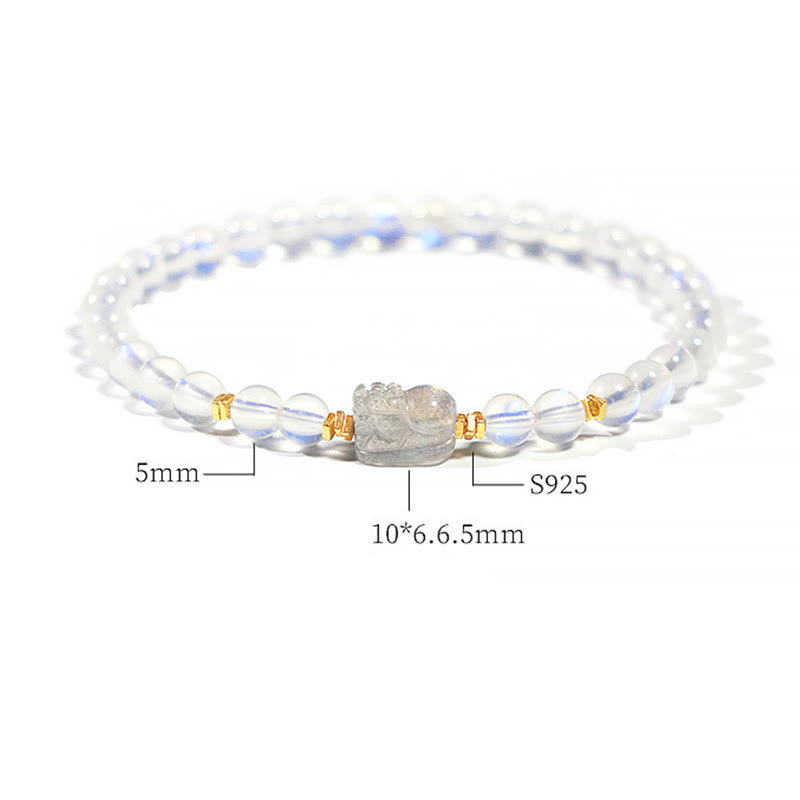 Moonstone Love & Calm Healing Bracelet 925 Silver Gold Plated