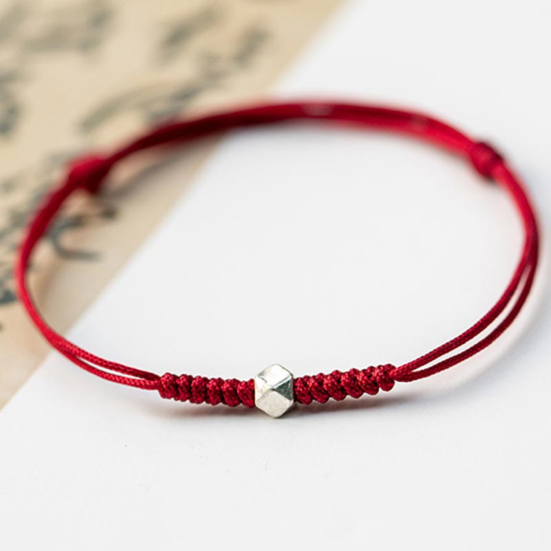 925 Sterling Silver Red String Protection Bracelet Unisex
