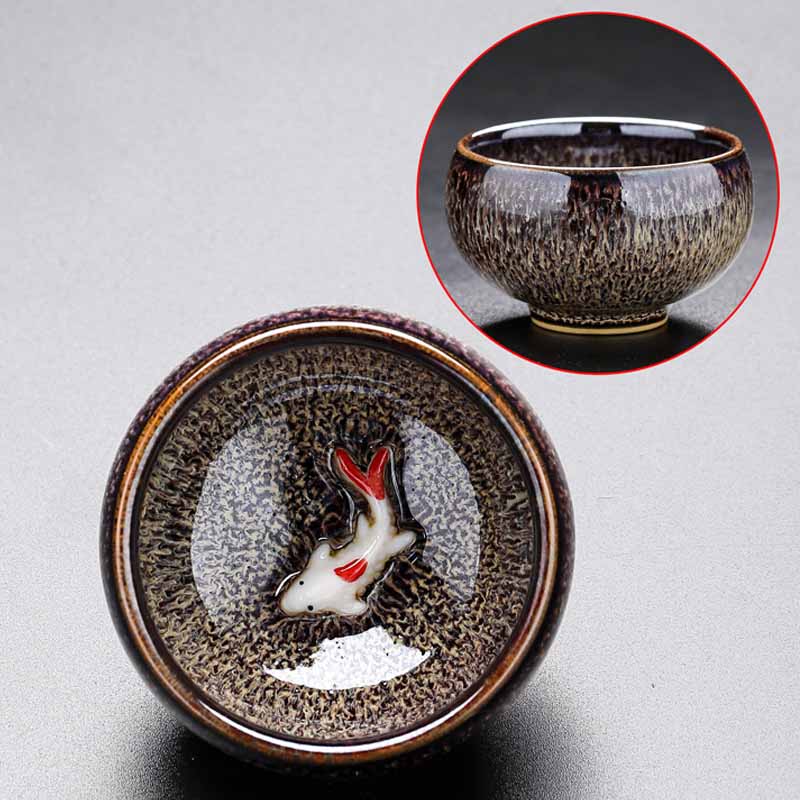 Small Koi Fish Kiln Change Jianzhan Ceramic Tea Cup 60ml