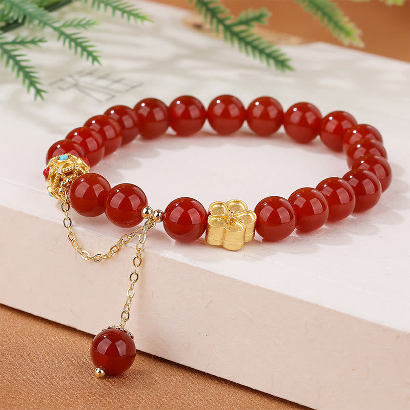 8mm Red Agate White Agate Self-Acceptance Bracelet