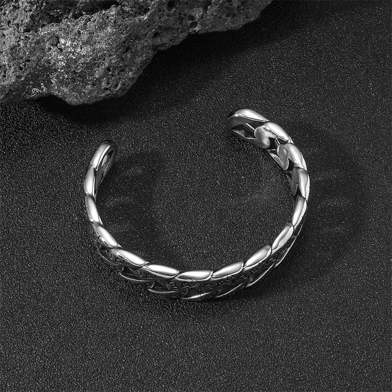 Om Mani Padme Hum Titanium Steel Handcrafted Peace Bracelet