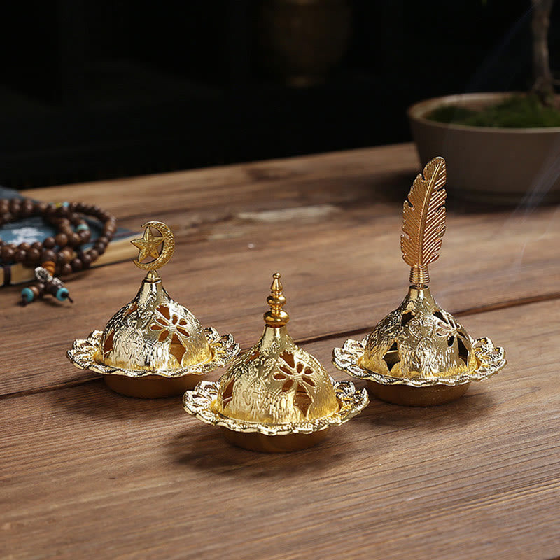 Gold Alloy Spiritual Meditation Incense Burner