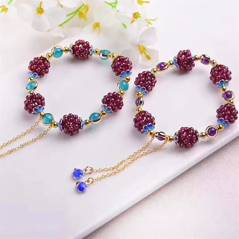 3mm Garnet & Amethyst Calm Bracelet for Women’s Healing
