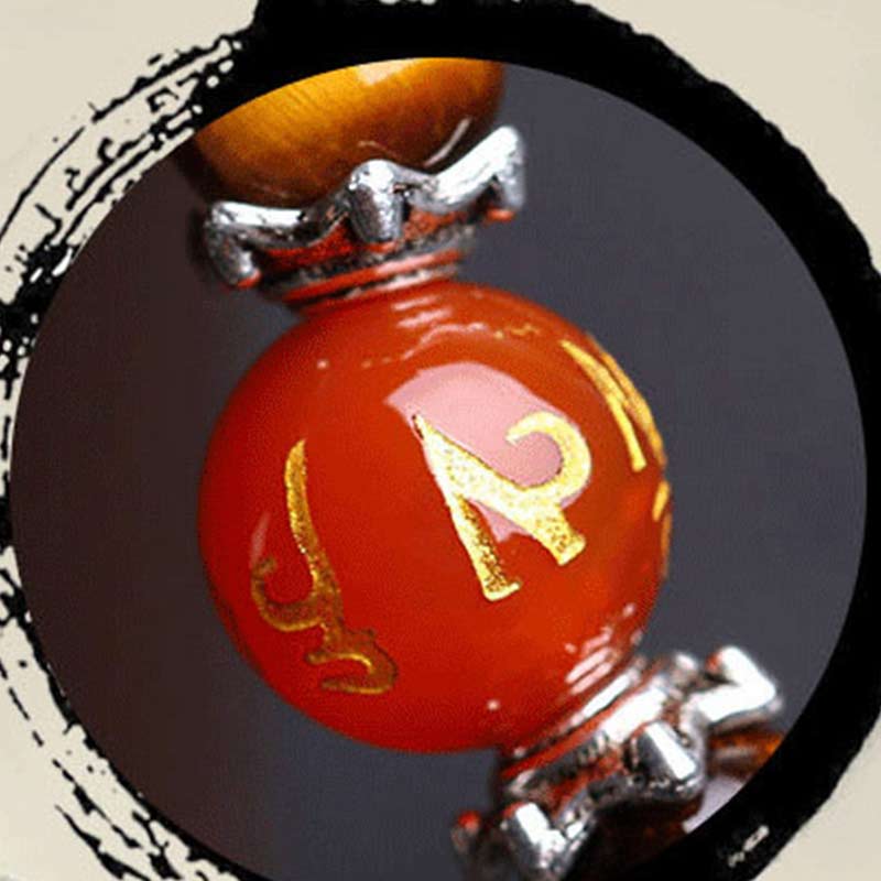 108 Beads Black Obsidian Tiger Eye Chinese Zodiac Bracelet