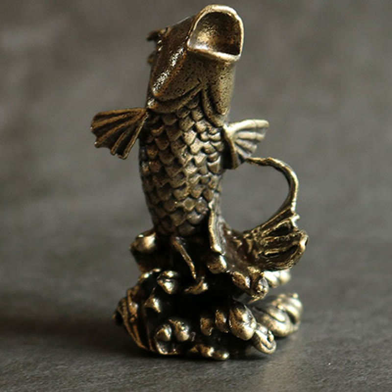 Handmade Koi Fish Copper Decoration for Luck & Prosperity