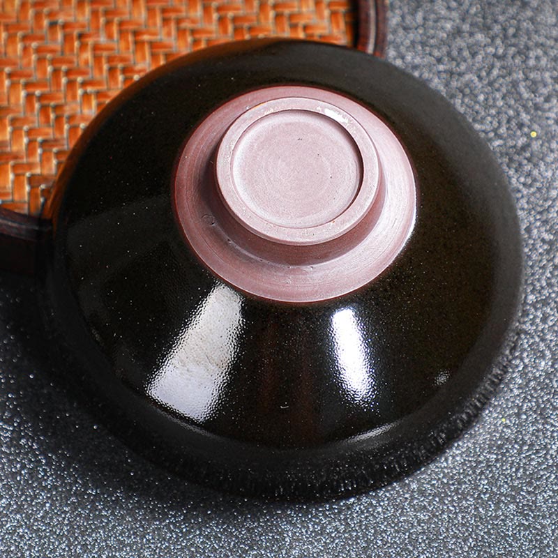 Gold Maple Leaf Jian Zhan Tenmoku Ceramic Teacup 120ml