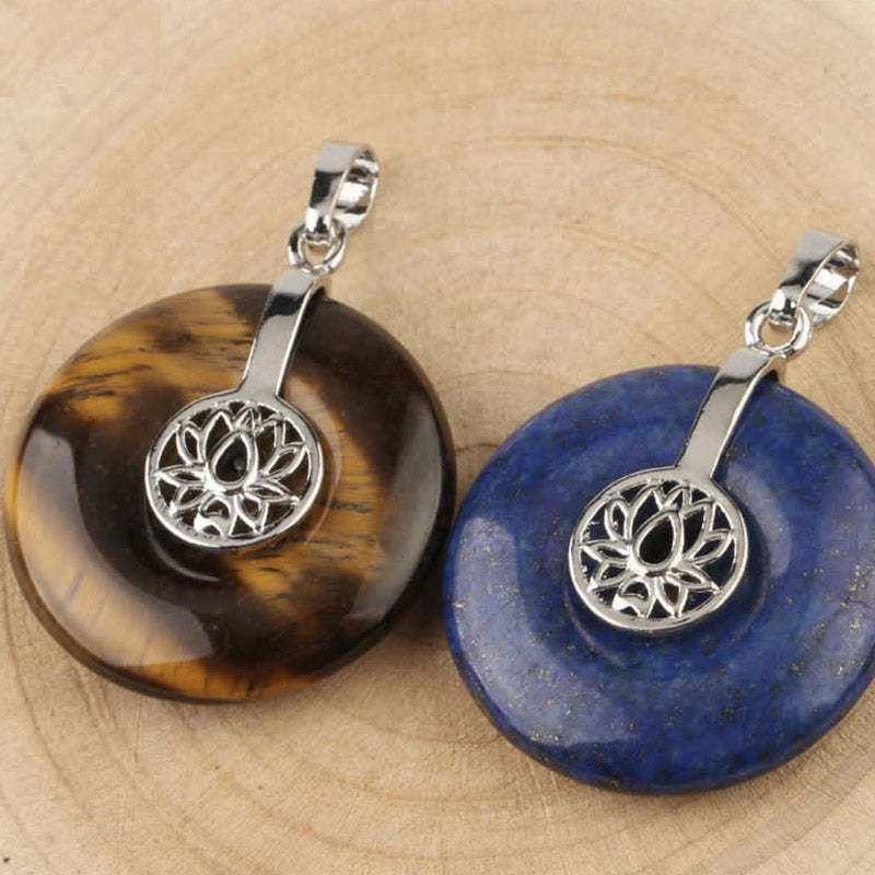 Various Crystal Amethyst Pink Lotus Healing Necklace