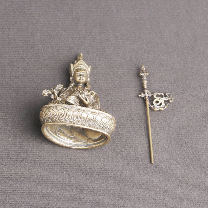 Copper Buddha Statue Padmasambhava Serenity Figure 41x66mm