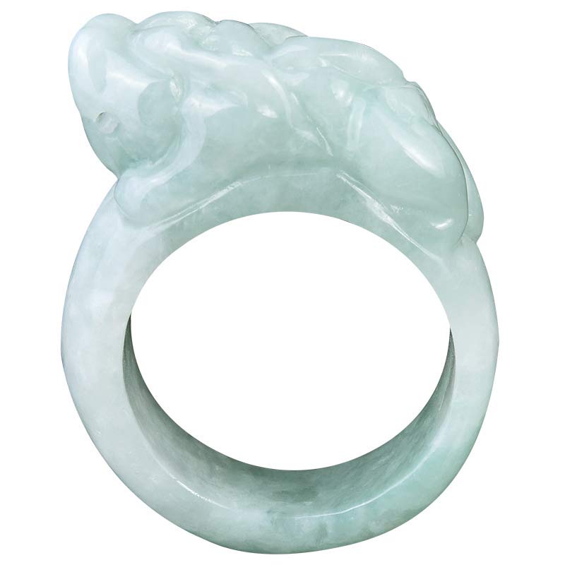 Jade Fengshui Wealth PiXiu Luck Ring for Prosperity