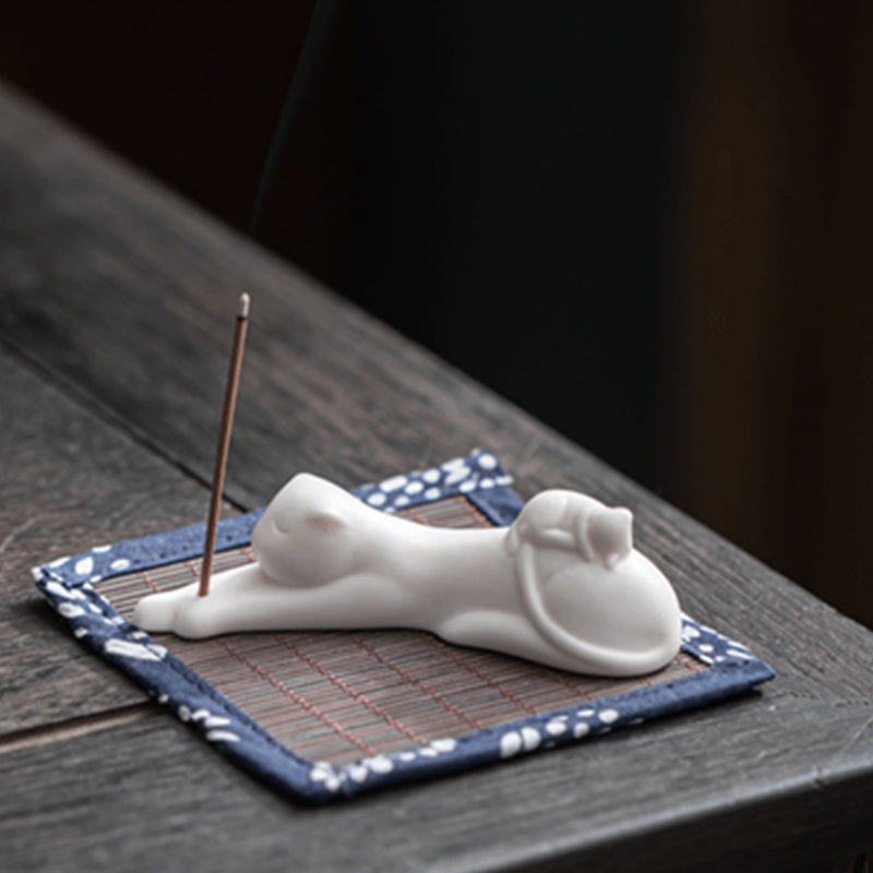 Ceramic Cat Panda Incense Burner | Blessing Decoration