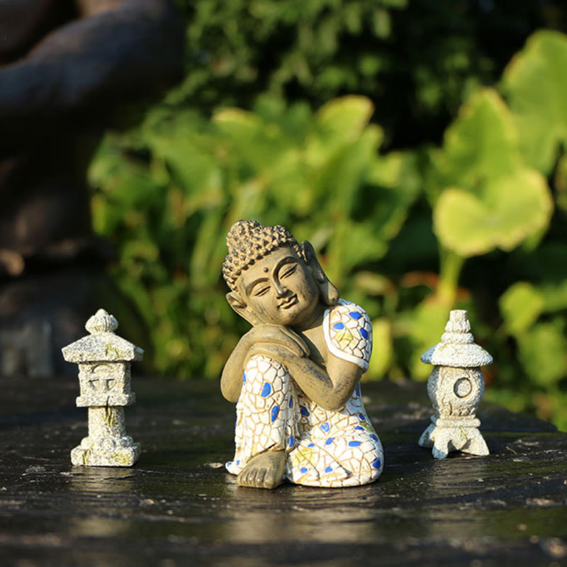 Meditating Zen Buddha Resin Statue for Serenity & Calm