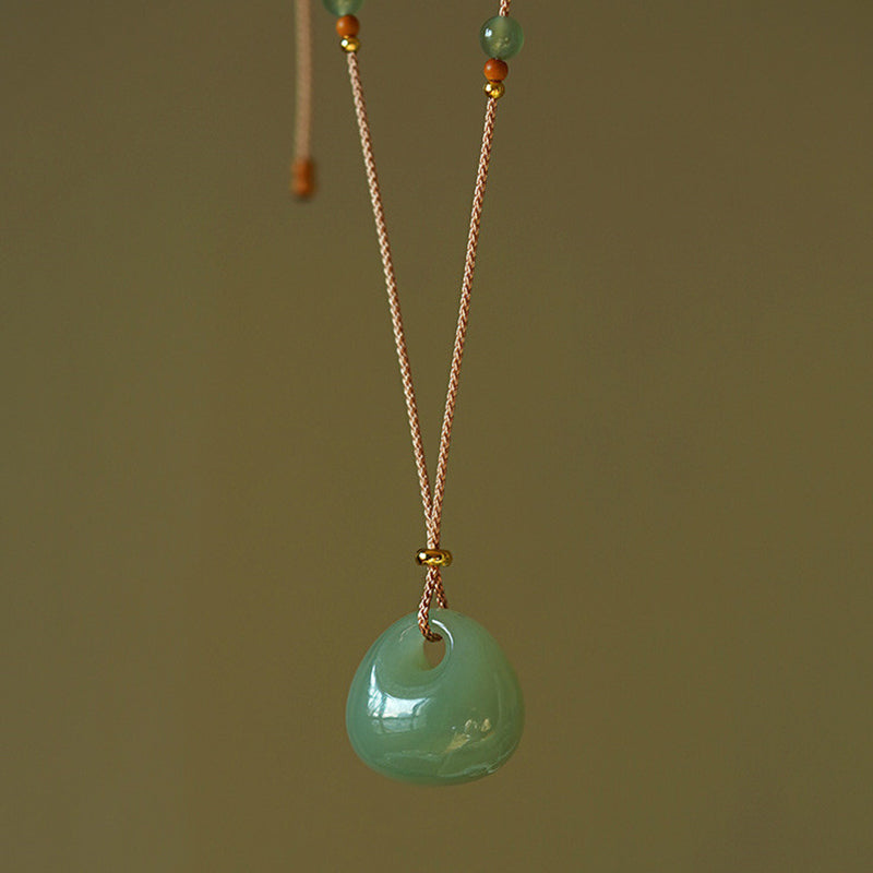 Natural Jade Pendant Necklace | Luck Prosperity Charm