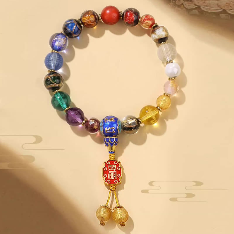 Om Mani Padme Hum Tibetan Wrist Mala | 18 Incense Ash Liuli Glass Beads