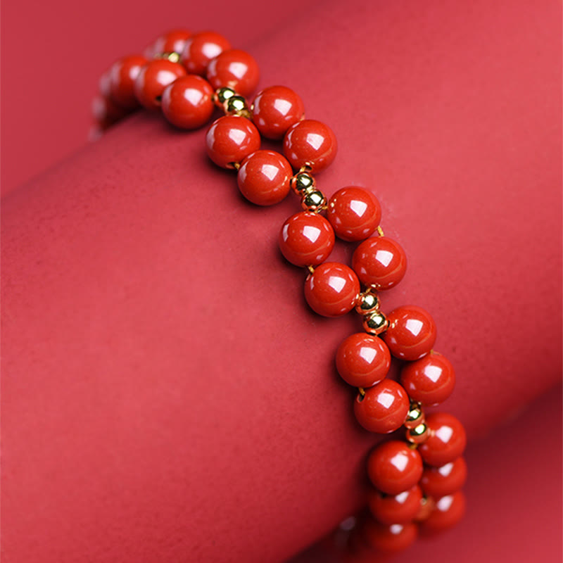 Natural Cinnabar Blessing Bracelet for Calm & Protection