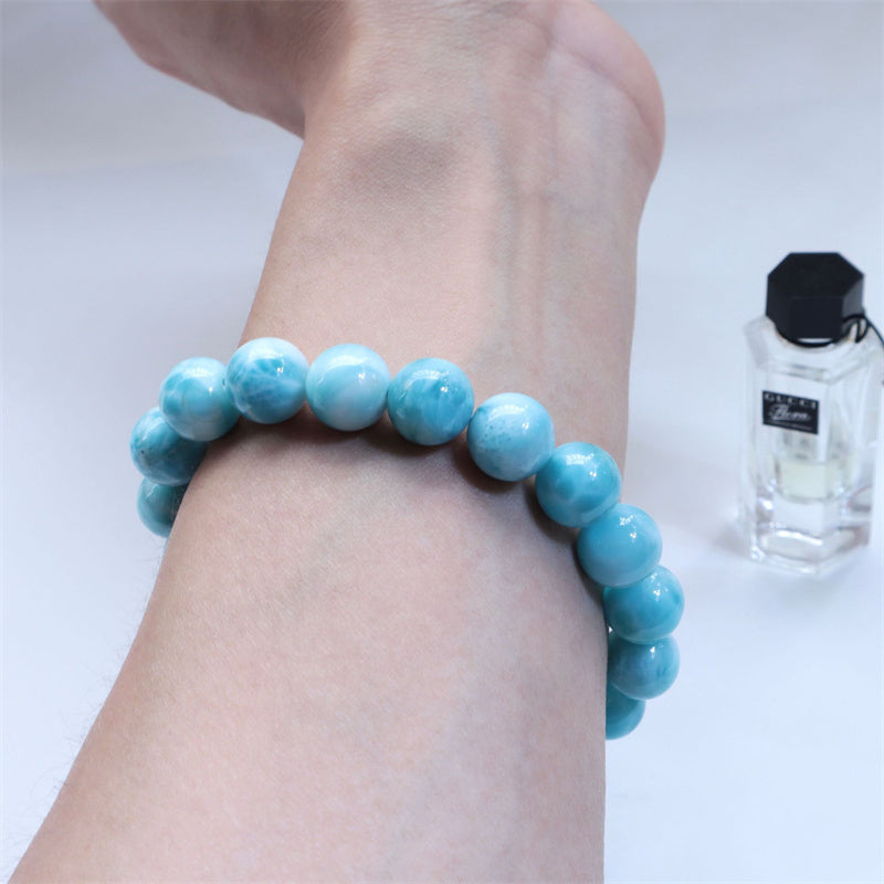 Larimar Wisdom Confidence Bracelet 8mm Natural Stone