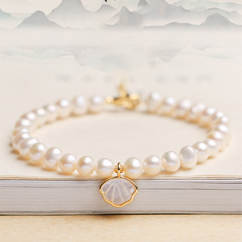 14K Gold Plated Pearl Bracelet | Healing Wisdom & Optimism