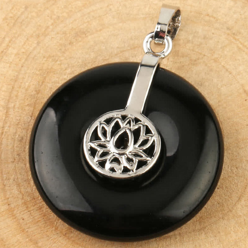 Various Crystal Amethyst Pink Lotus Healing Necklace