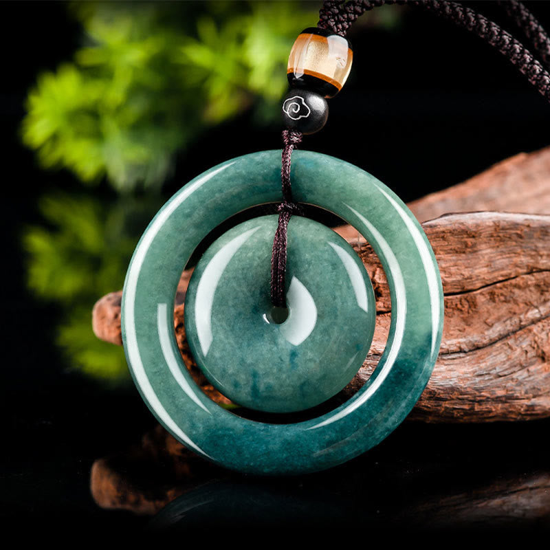 Jade Peace Buckle Necklace | Luck & Prosperity Pendant