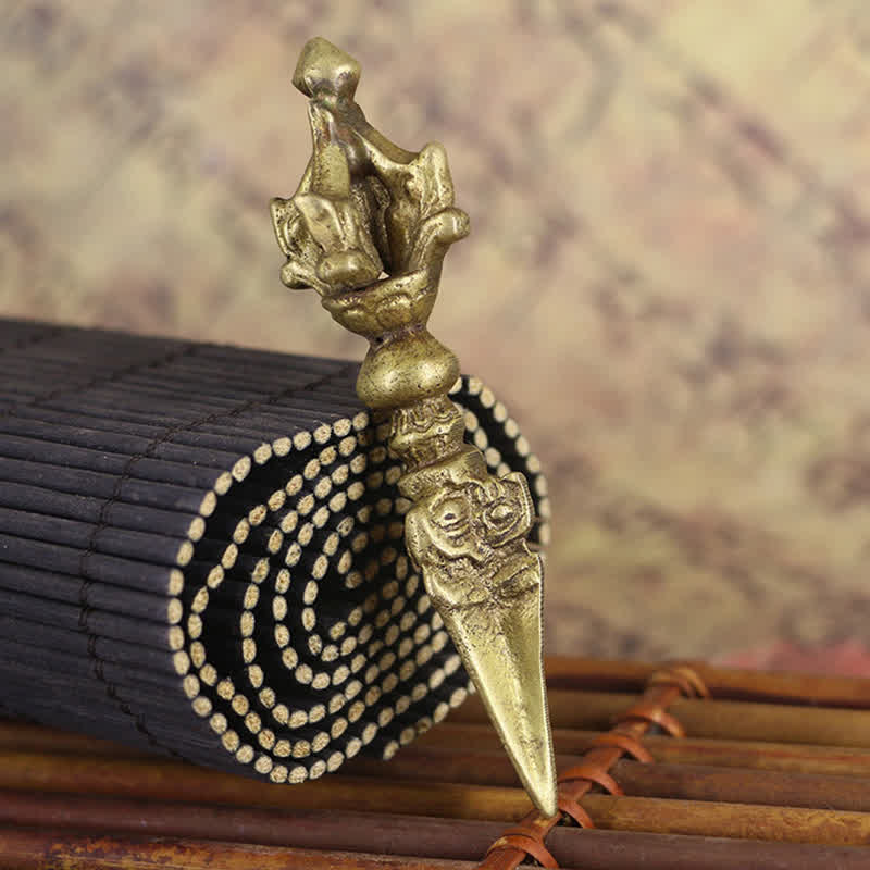 Tibetan Copper Vajra Dorje Meditation Decor 8.5cm