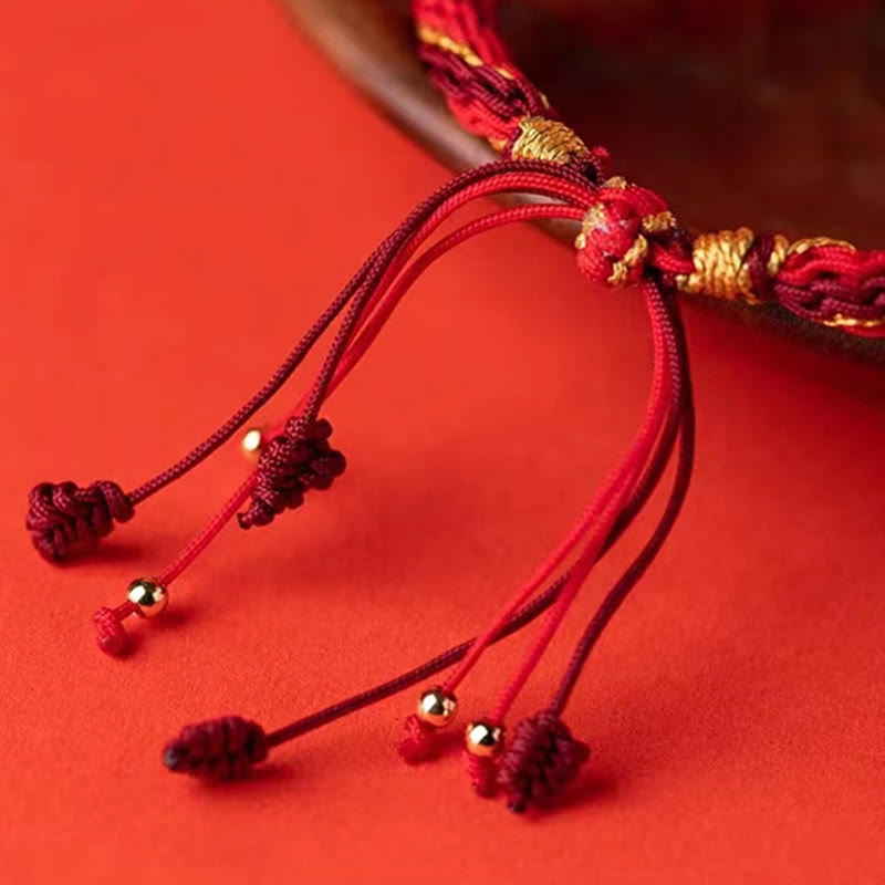 Five Directions Gods of Wealth Red String Bracelet Protection