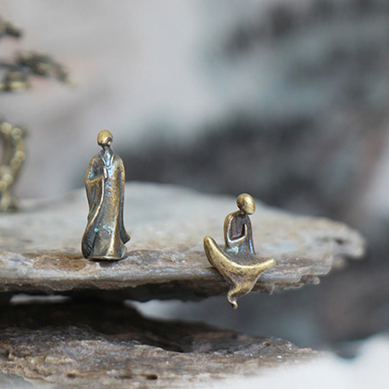 Mini Buddha Statue Set | Metal Meditation Monk Décor