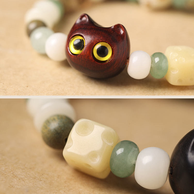 Unisex Peace Bracelet with Bodhi Seed, Green Sandalwood & Green Aventurine