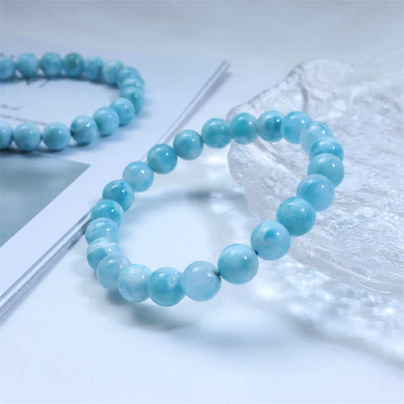 Larimar Wisdom Confidence Bracelet 8mm Natural Stone