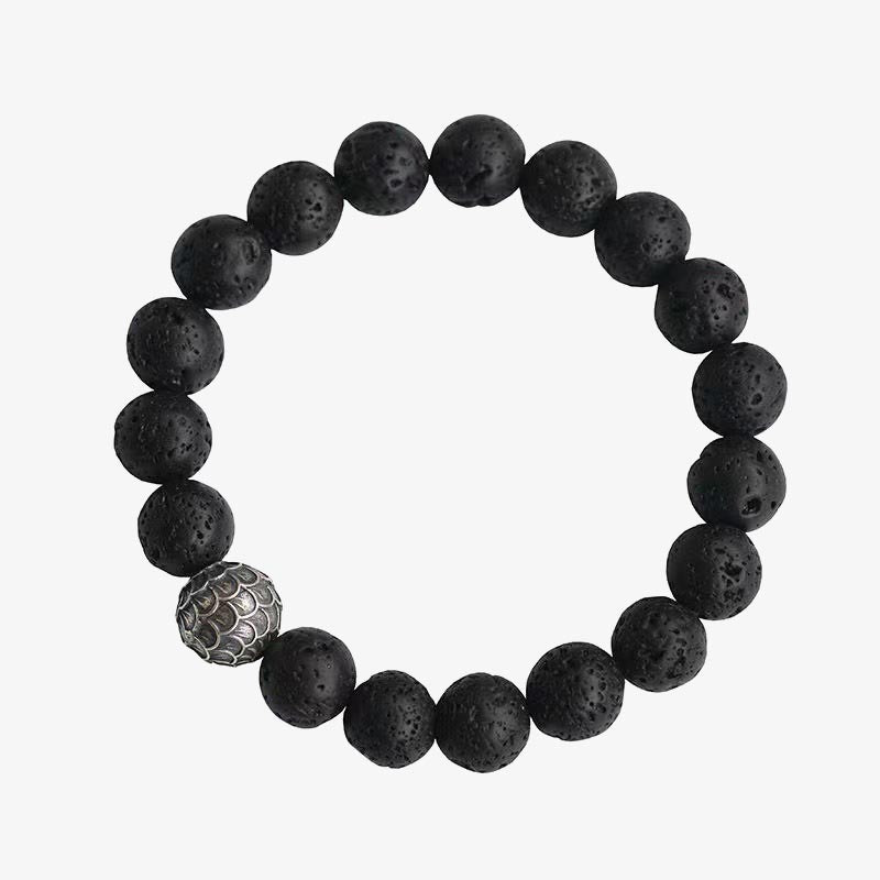 10mm Lava Rock Spiritual Healing Bracelet for Grounding
