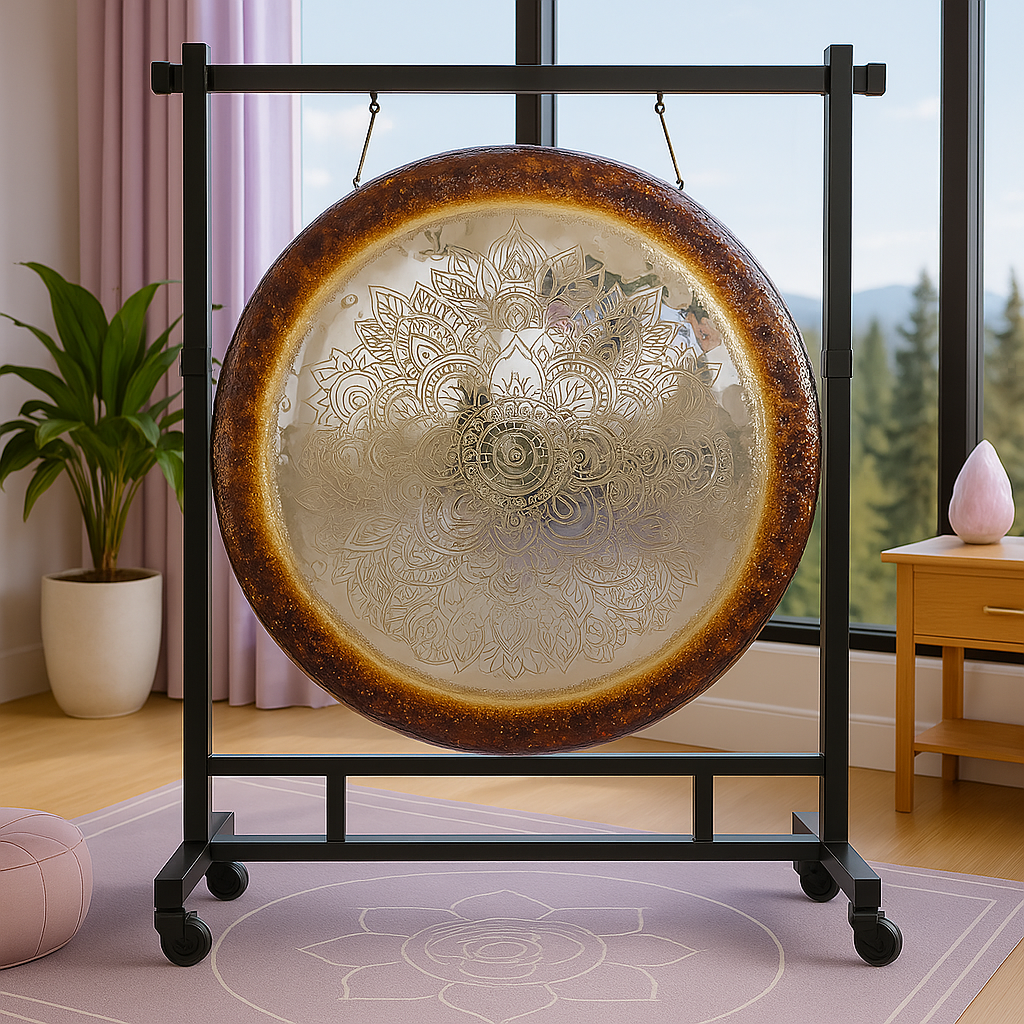 Flower Pattern Mirror Gong Instrument for Sound Bath