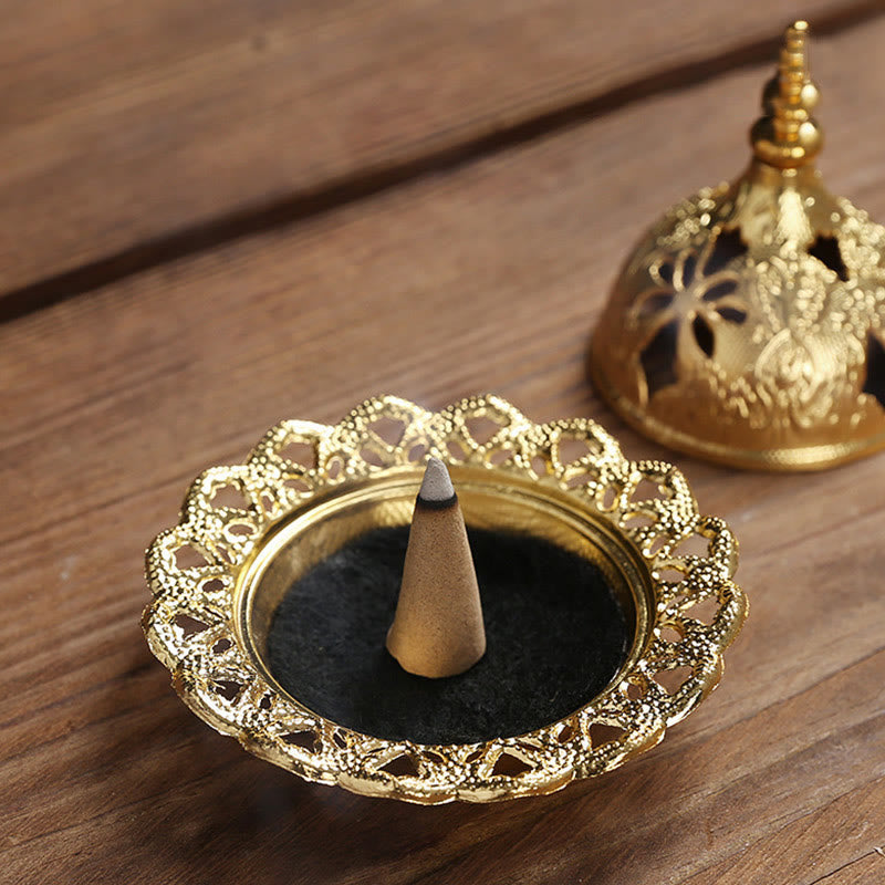 Gold Alloy Spiritual Meditation Incense Burner